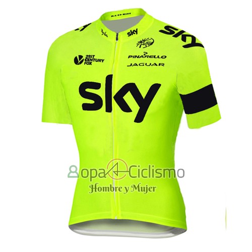Sky Ropa Ciclismo Culotte Corto 2016 Mangas Cortas AMarillo